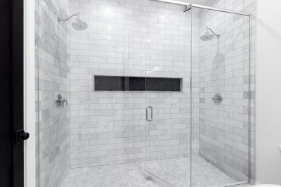 Marble Shower with Rainfall Showerhead
